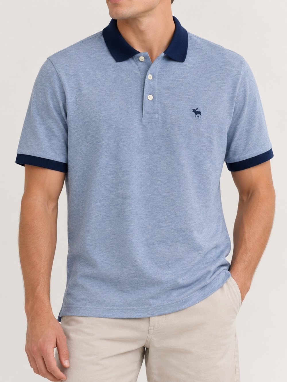 2/40$ ABERCROMBIE&FITCH blue‎ Polo size XL